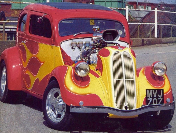 Supercharged Chevy 55’ hot rod